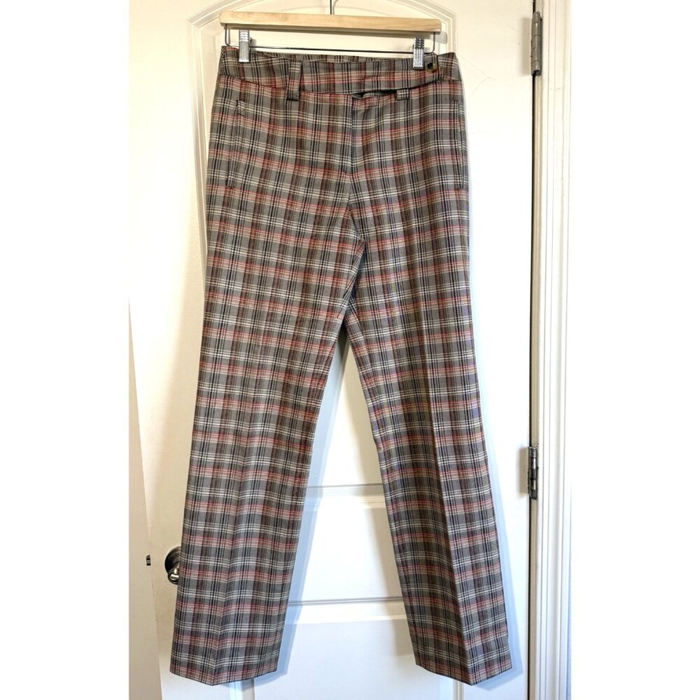 Marie Valois Golf Pants Brown Plaid Trouser 70’s Retro‎ Femme Size 6 Cotton